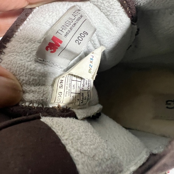 UGG Turlock Leather Weather Boot Kids Size 4 Chestnut Brown Walnut Waterproof - Picture 5 of 14
